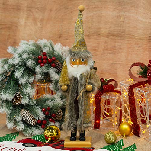 FUNPENY Halloween Decorations Wooden Nutcracker Figures (Santa Claus 1)