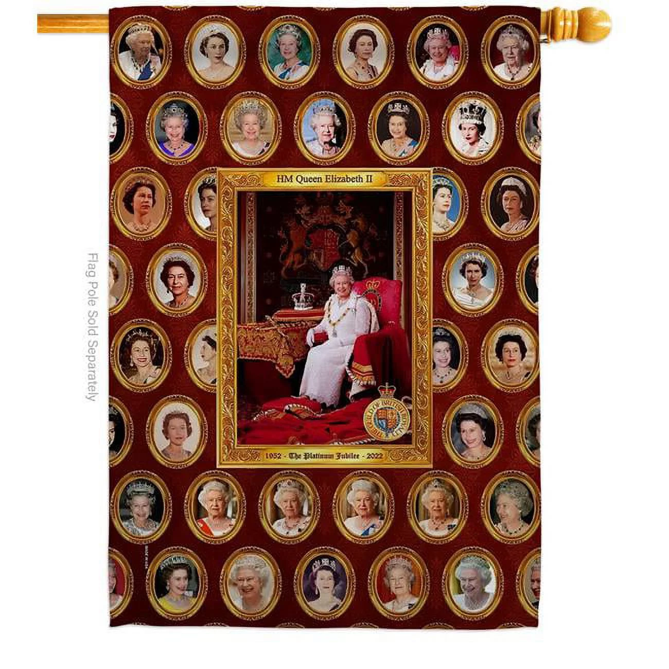 USA Decoration  28 x 40 in. HM Queen Elizabeth II Sweet Life Sympathy Double-Sided Decorative Vertical House Flag for Decoration Banner Garden Yard Gift