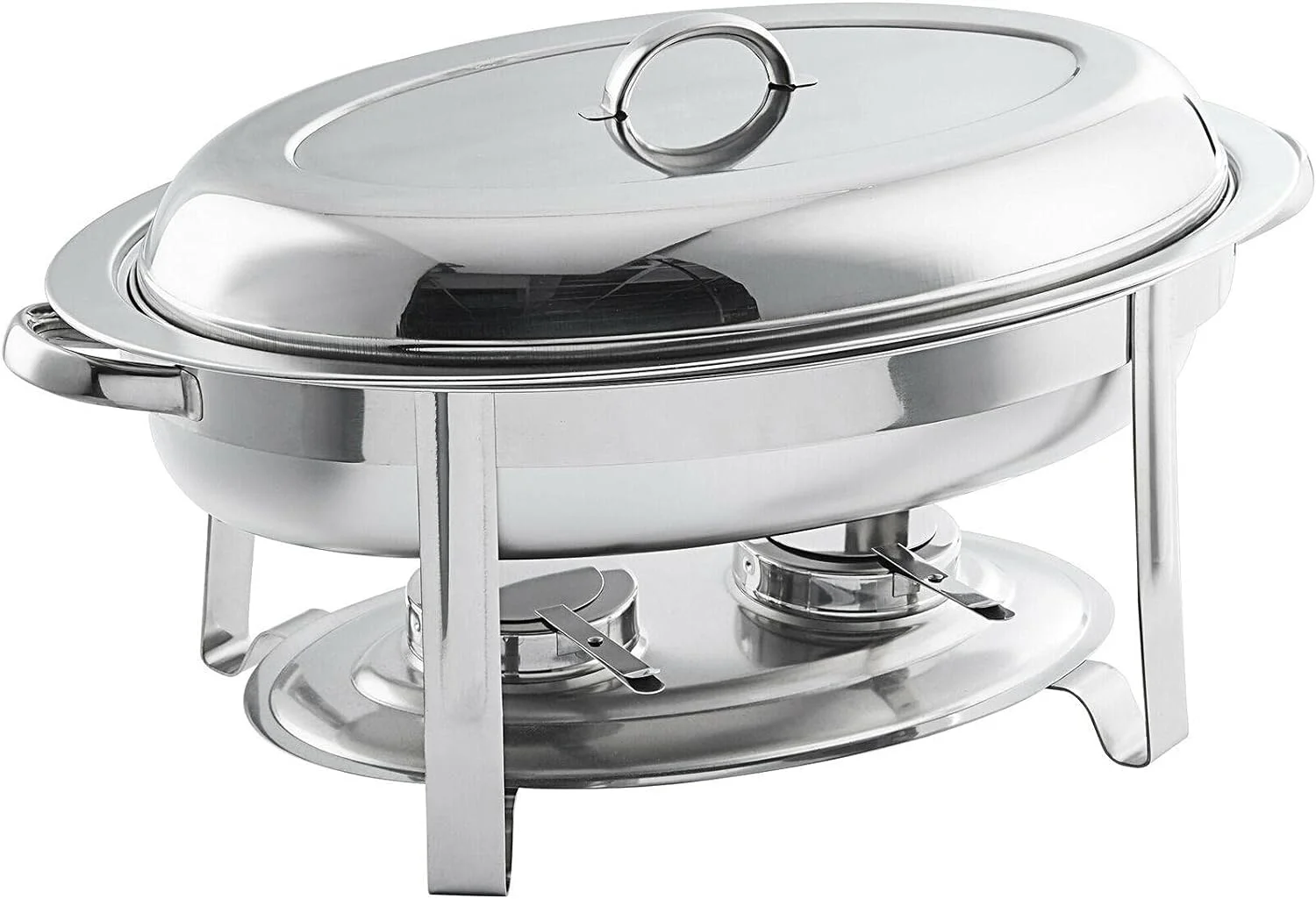 6 Qt. Oval 23 Size Stainless Steel Chrome Accent Chafer Chafing Dish Food Warmer Buffet Set Servers And Warmers For Parties Dishes Warmers, Silver, (4630246)