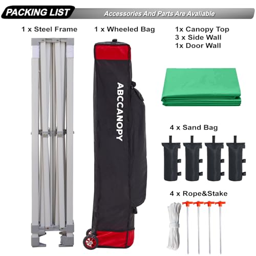 ABCCANOPY Easy Pop Up Canopy Tent with Sidewalls 10x10 Commercial -Series, White