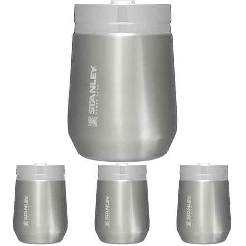 Stanley GO Everyday Wine Tumbler 10 oz | Press Fit Drink Through Lid | Beverage, Coffee, and Cocktail Cup | Insulated Stainless Steel Wine Glass | BPA-Free | Ash