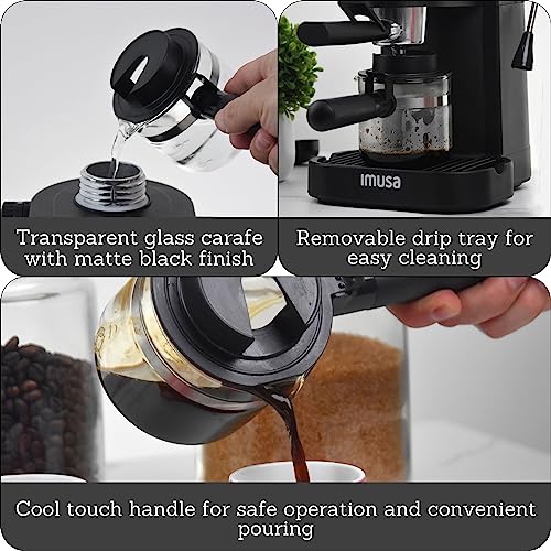 IMUSA USA GAU-18202 4 Cup Espresso/Cappuccino Maker,120 volts, Black