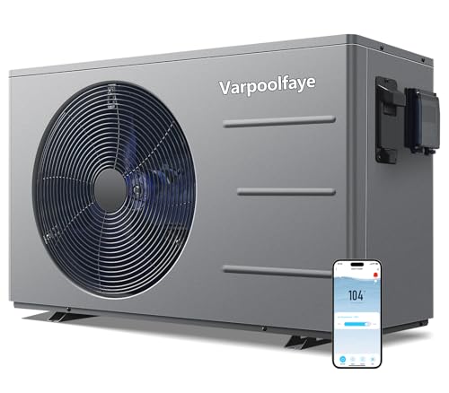 16000 BTU Electric Pool Heater For Above Ground Pool 5000 Gallon Swimming Pool Heat Pump Heating Cooling Mode WiFi Control Schedule Pool Heater 120V 60Hz