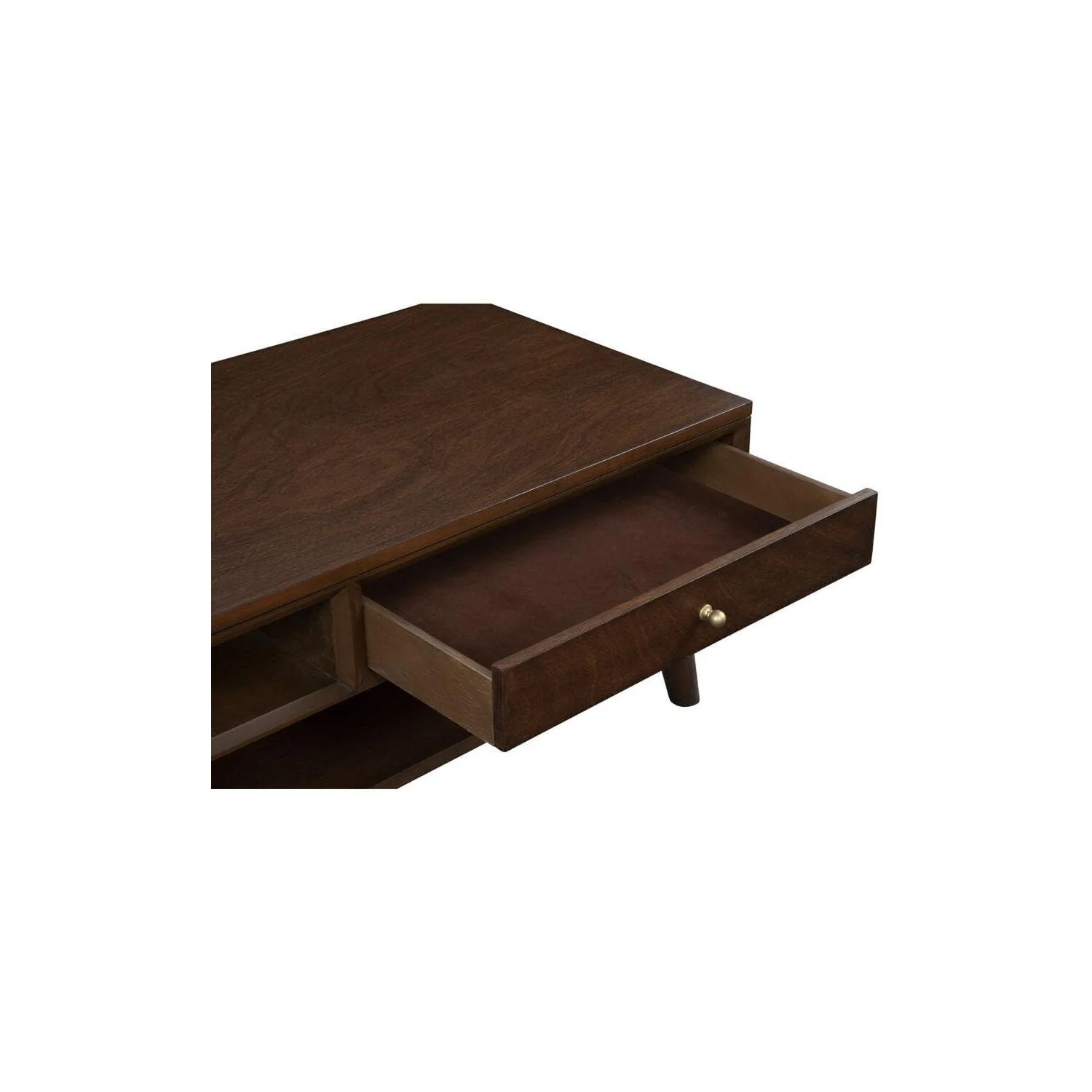 Alpine Furniture Flynn Wood 1 Drawer Coffee Table in Walnut