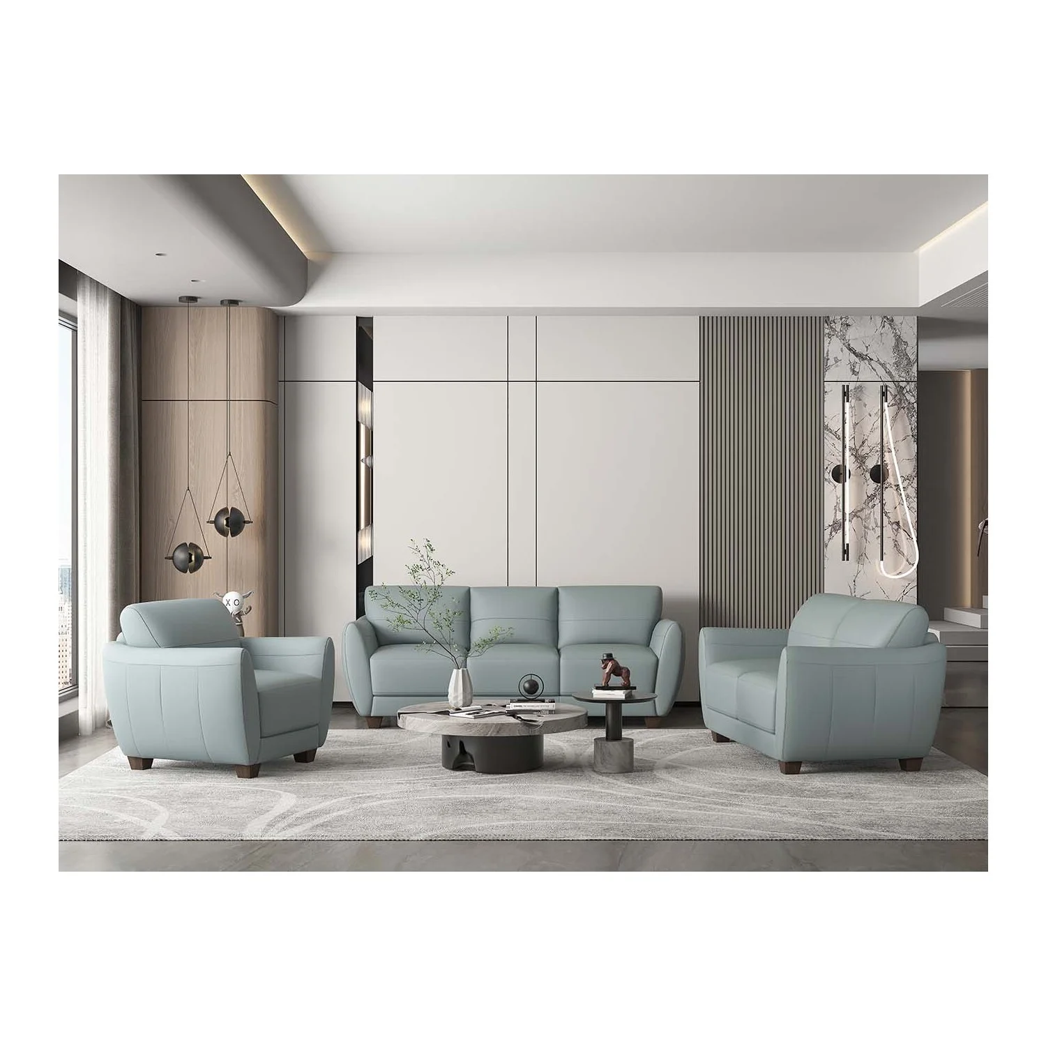 ACME Valeria Leather Sofa in Watery