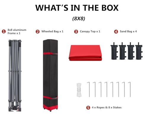 ABCCANOPY Pop Up Canopy - Outdoor Patio Portable Canopy Tent Heavy Duty for Backyard and Deck with 4 Sandbags(White, 10x10)