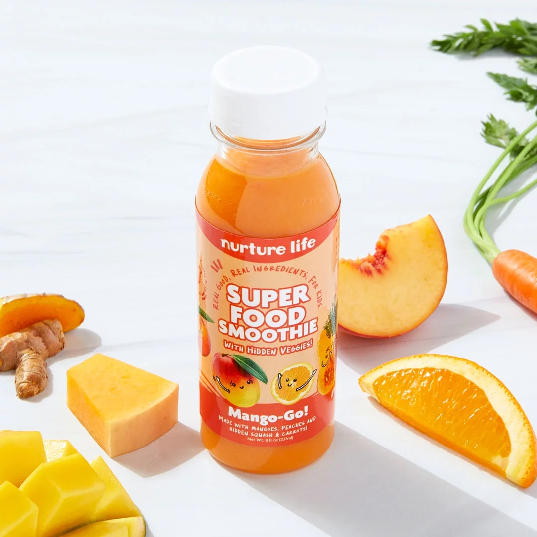 Nurture Life Toddler & Kids Snack Superfood Smoothies with Hidden Veggies 12-Smoothie Mango-Go!