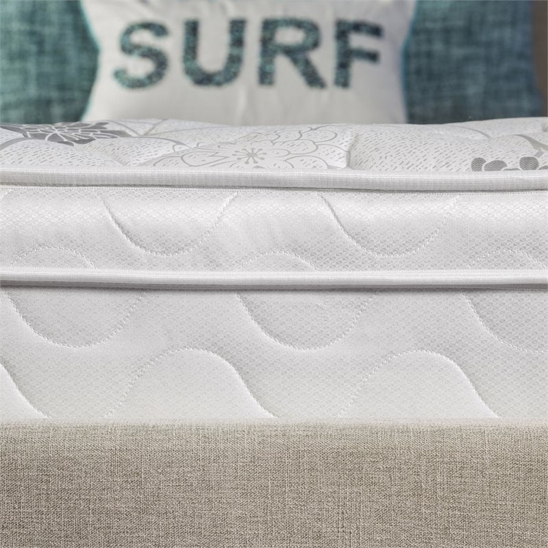 Furniture of America Kya Fabric 9-Inch Twin Euro Top Mattress in White