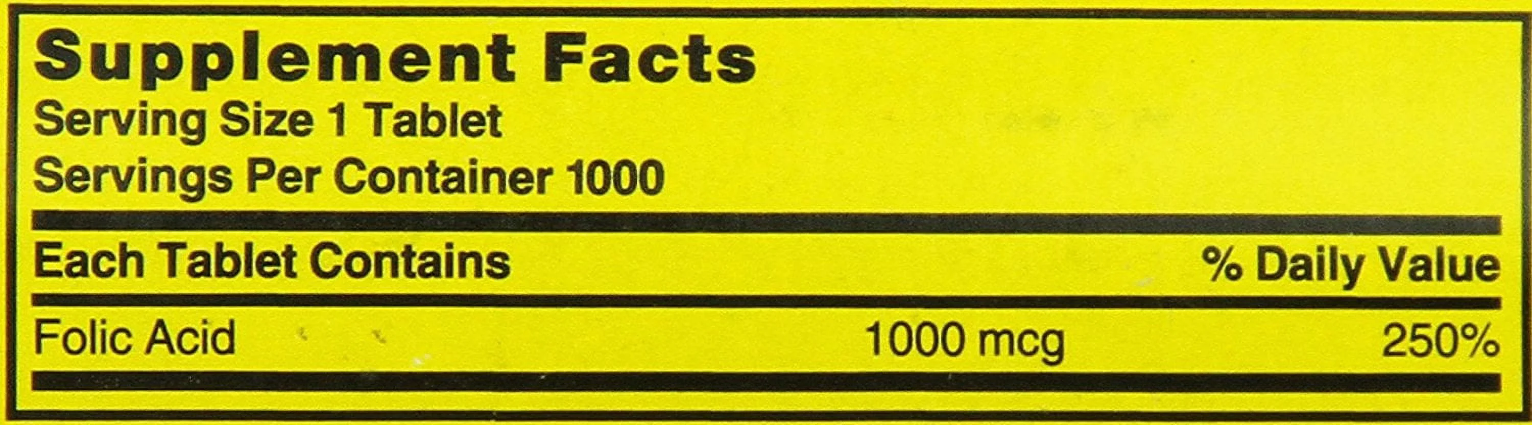 Nature's Blend Folic Acid 1000 mcg 1,000 mcg 1000 Tabs