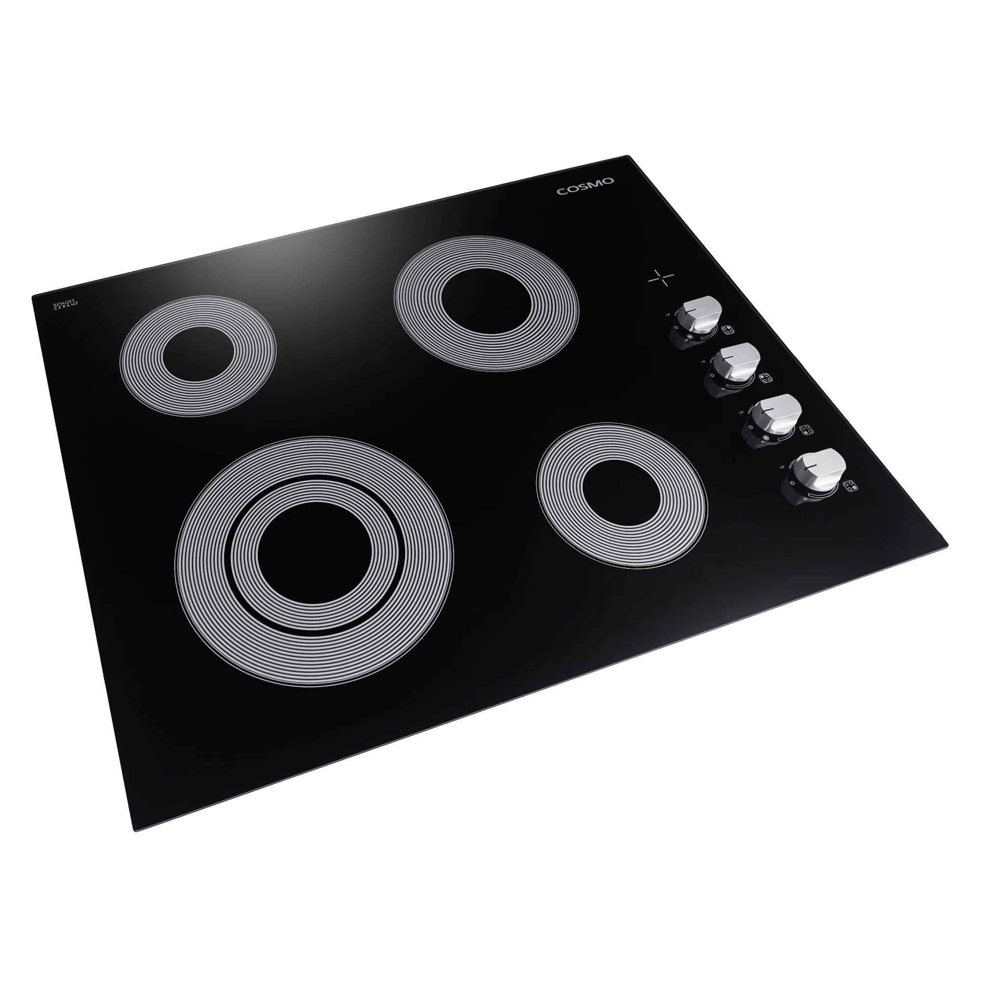 24 in. Electric Ceramic Glass Cooktop with 4 Elements Dual Zone Element