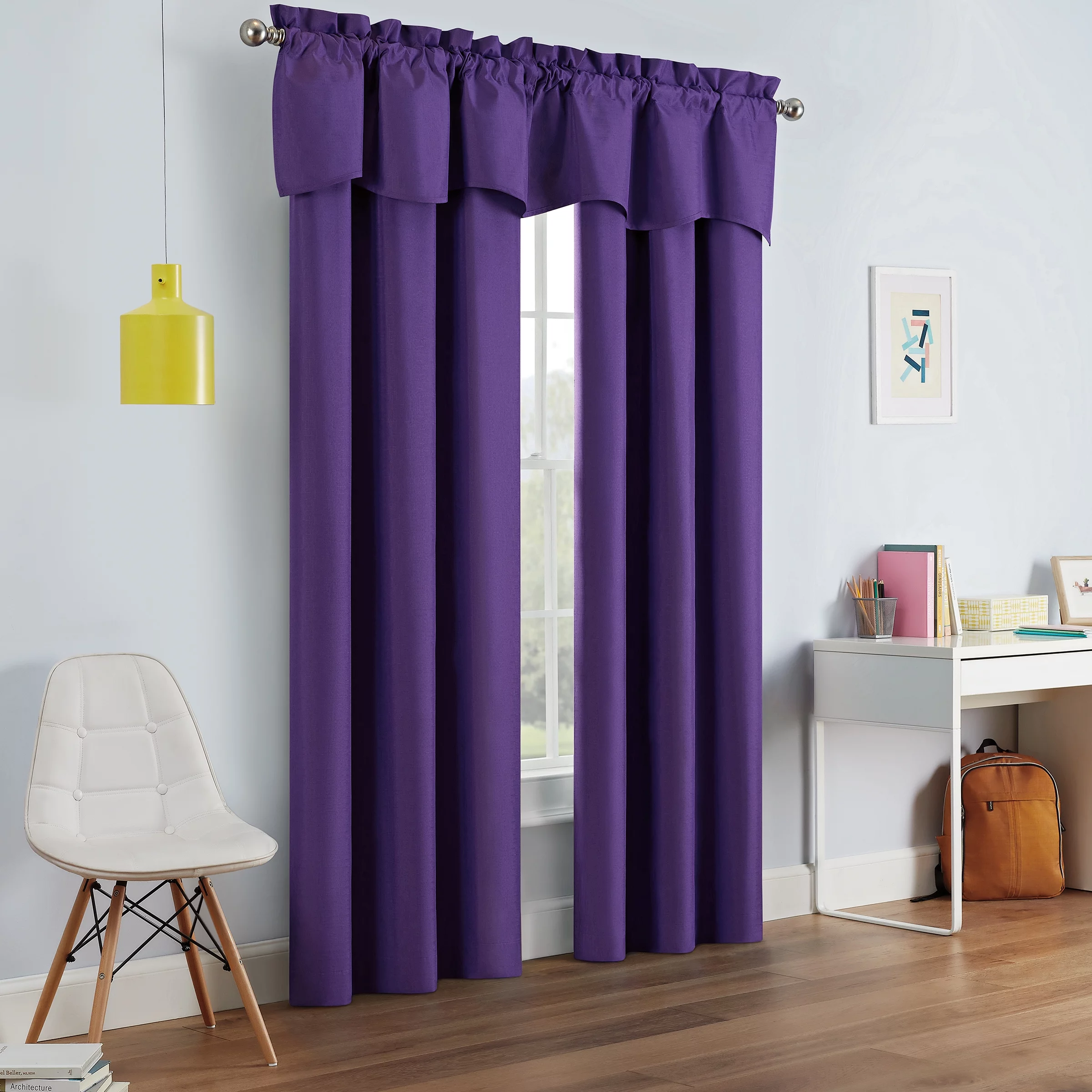 Eclipse Dayton Solid Blackout Rod Pocket Energy-Efficient Curtain Panel, Purple, 42