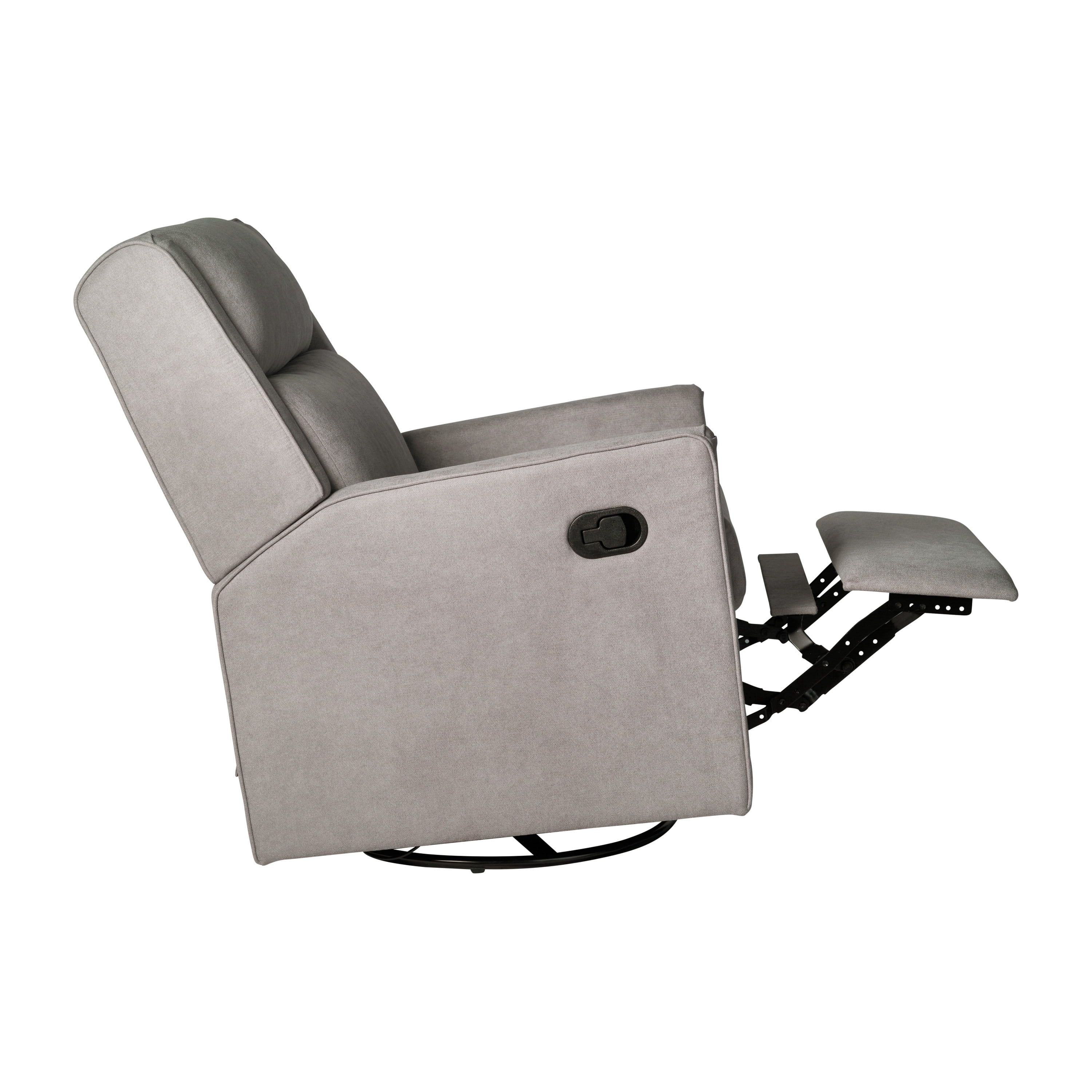 Merrick Lane 3-in-1 Traditional Manual Recliner Rocker Swivel Glider Chair in Light Gray