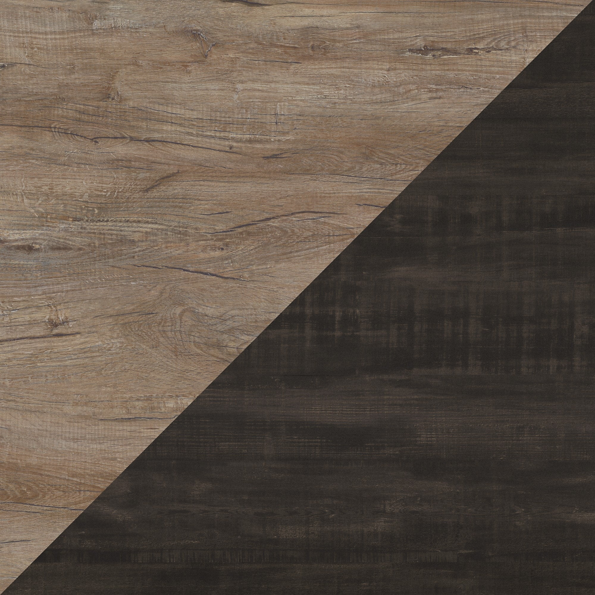 Refinery 62W L Shaped Desk with Drawers in Rustic Gray - Engineered Wood