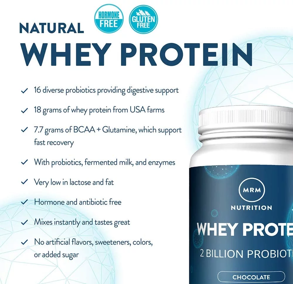 MRM 100% All Natural Whey Protein, Chocolate