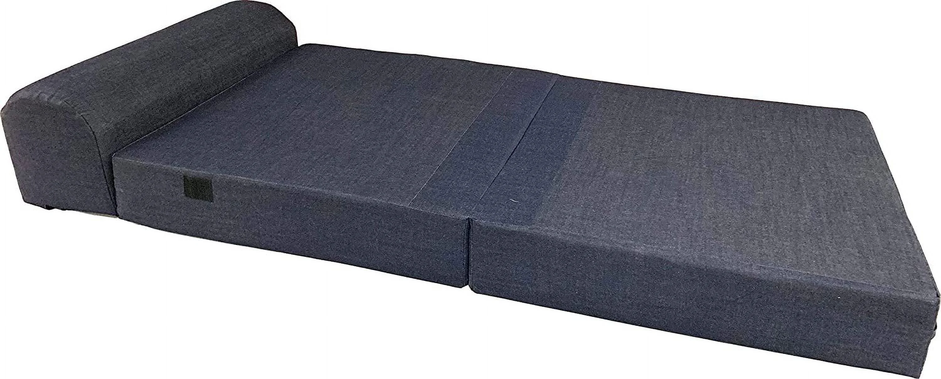 RUNFAYBIU D&D Futon  Sleeper Chair Folding Foam Bed  Foldable Sofa Mattress  Foam Density 1.8 lbs  6 x 32 x 70  Denim