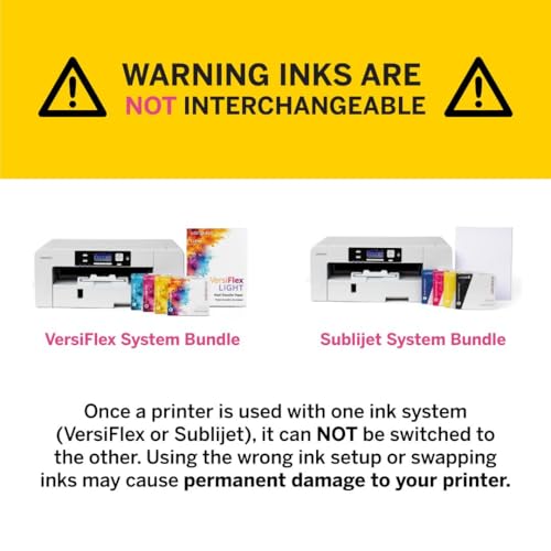 Sawgrass SG500 VersiFlex Printer Bundle, Innovative Inks & Light Heat Transfer Paper Bundle - Soft-Touch Infusible Ink, 8.5x11 Paper - Professional Results on Untreated Fabric and Wood