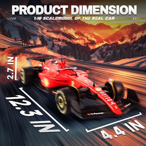 BEZGAR 1:18 Ferrari F1 75 Remote Control Car - 2.4GHz RC Race Car with Authentic Livery, DIY Body Stickers - Officially Licensed F1 for Kids & Enthusiasts - Ferrari RC 93400