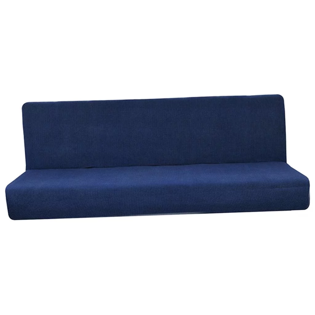 Non-Slip Armless Sofa Cover Full Folding Sofa Bed Slipcover Dark