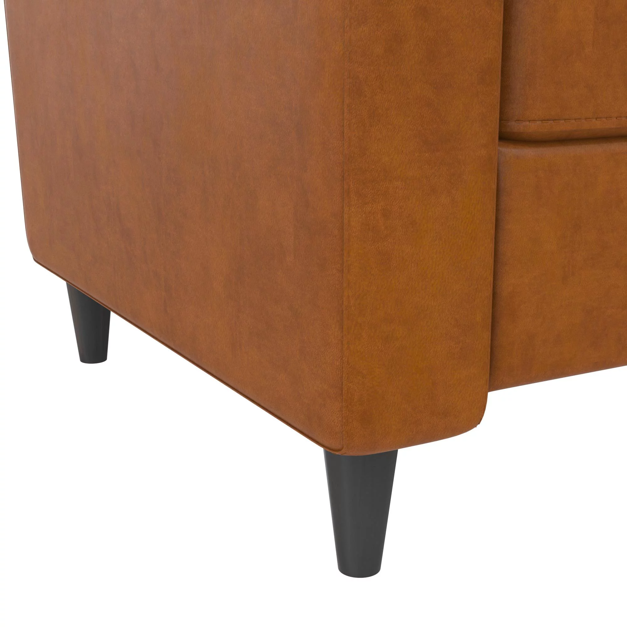 Novogratz Lana Pushback Recliner, Camel Faux Leather