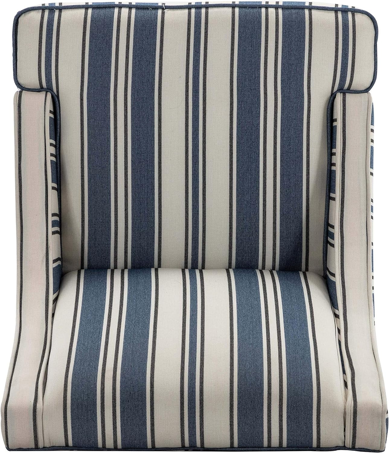 Swoop Arm Fabric Accent Chair, Navy Double Stripe
