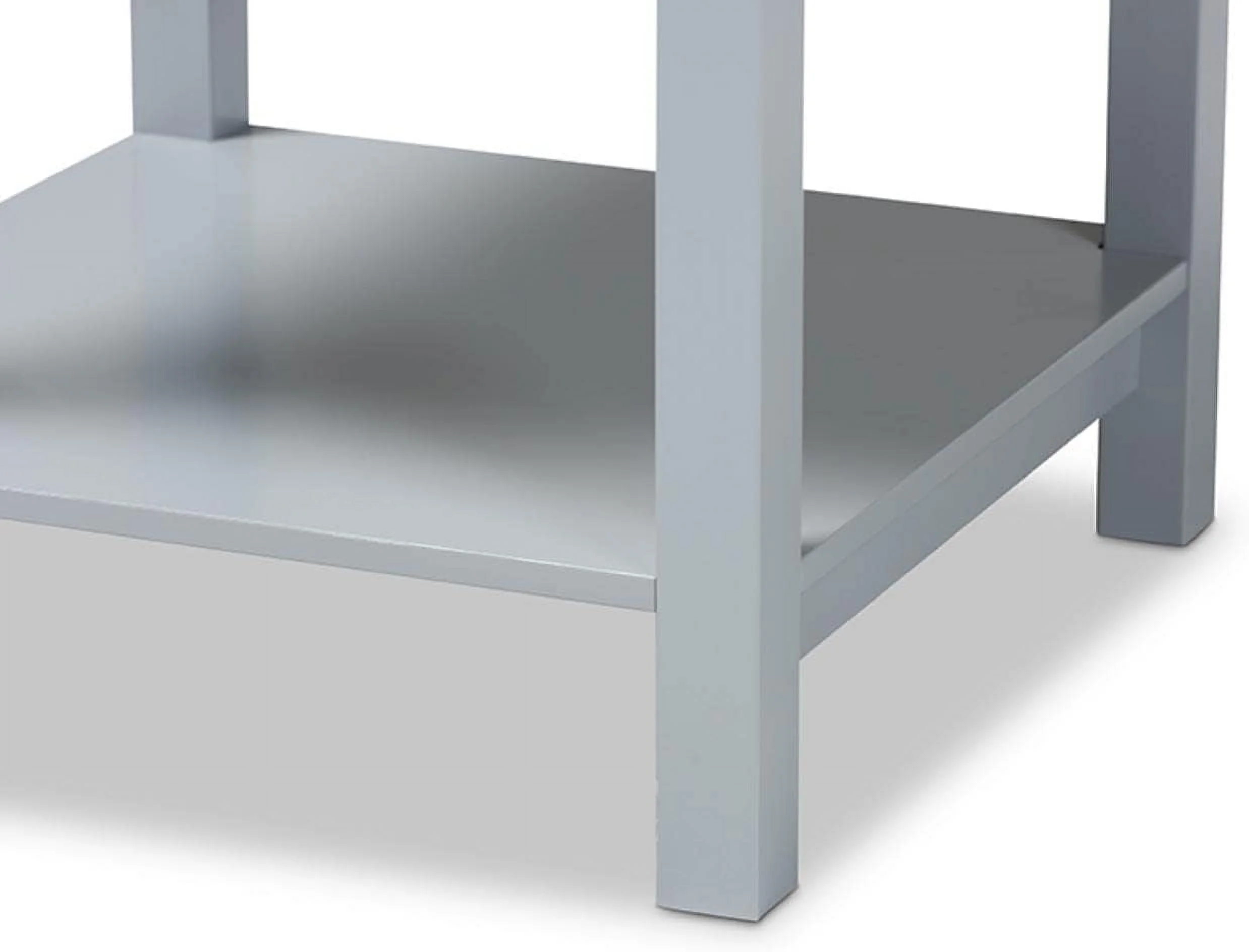 Willow Light Grey Finished 2-Drawer Wood End Table