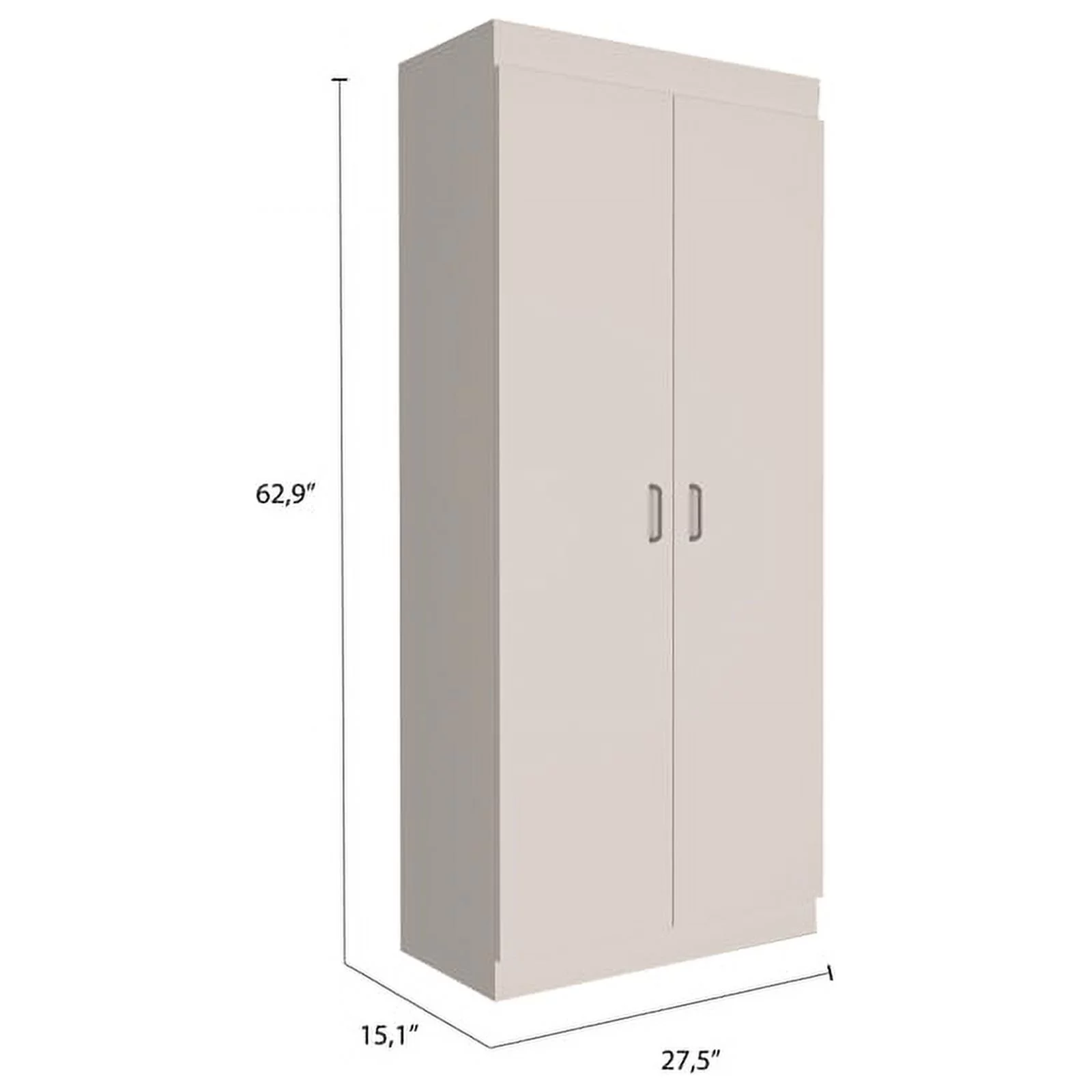Pemberly Row 5-Shelf Modern Engineered Wood Pantry Cabinet in White