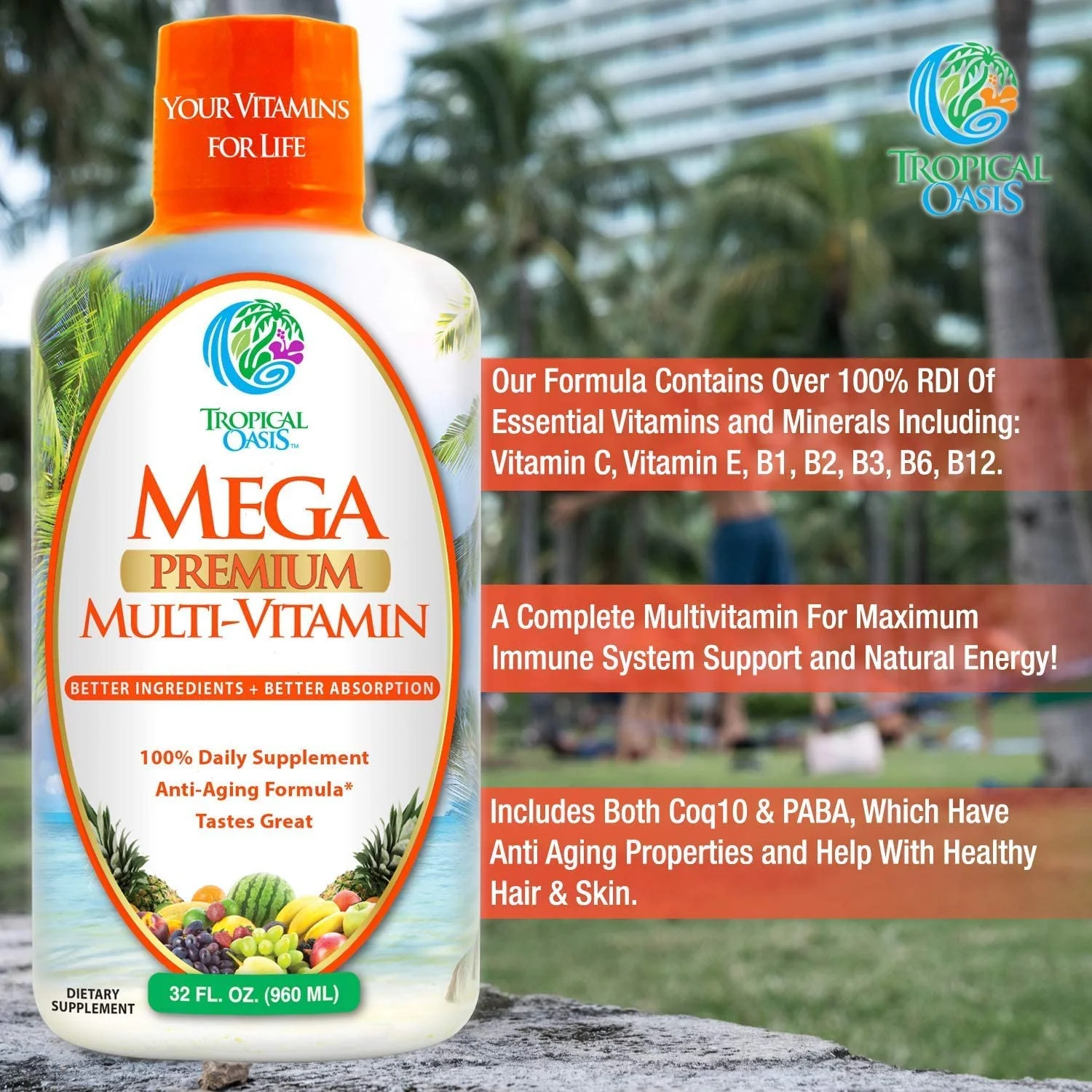 Tropical Oasis Mega Premium Multi-Vitamin 32 fl oz Liq