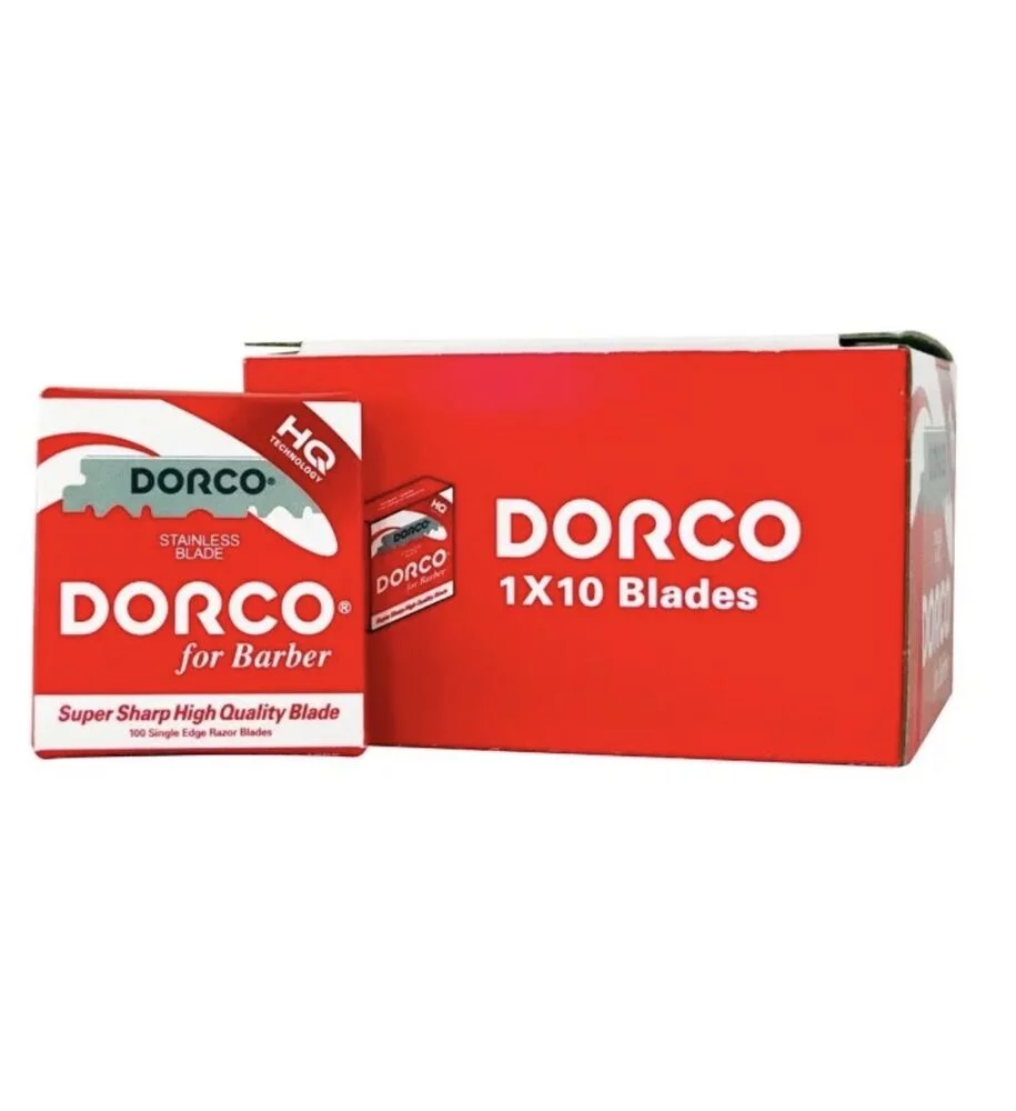 1000 Dorco Stainless Single Edge Half Blades Red 100pk Box 10 X 100pk Precut For Barbers Shaving for straight razors HQ Super Sharp High Quality