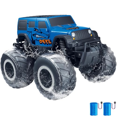 Threeking 1:16 Waterproof Monster Truck Pickup Toys RC Cars Remote Control Car Truck Toys 4WD All Terrain Off-Road Car Toy Gifts Presents 6 7 8 9 10 11 12 Year Old Kids Boys Girls Toys