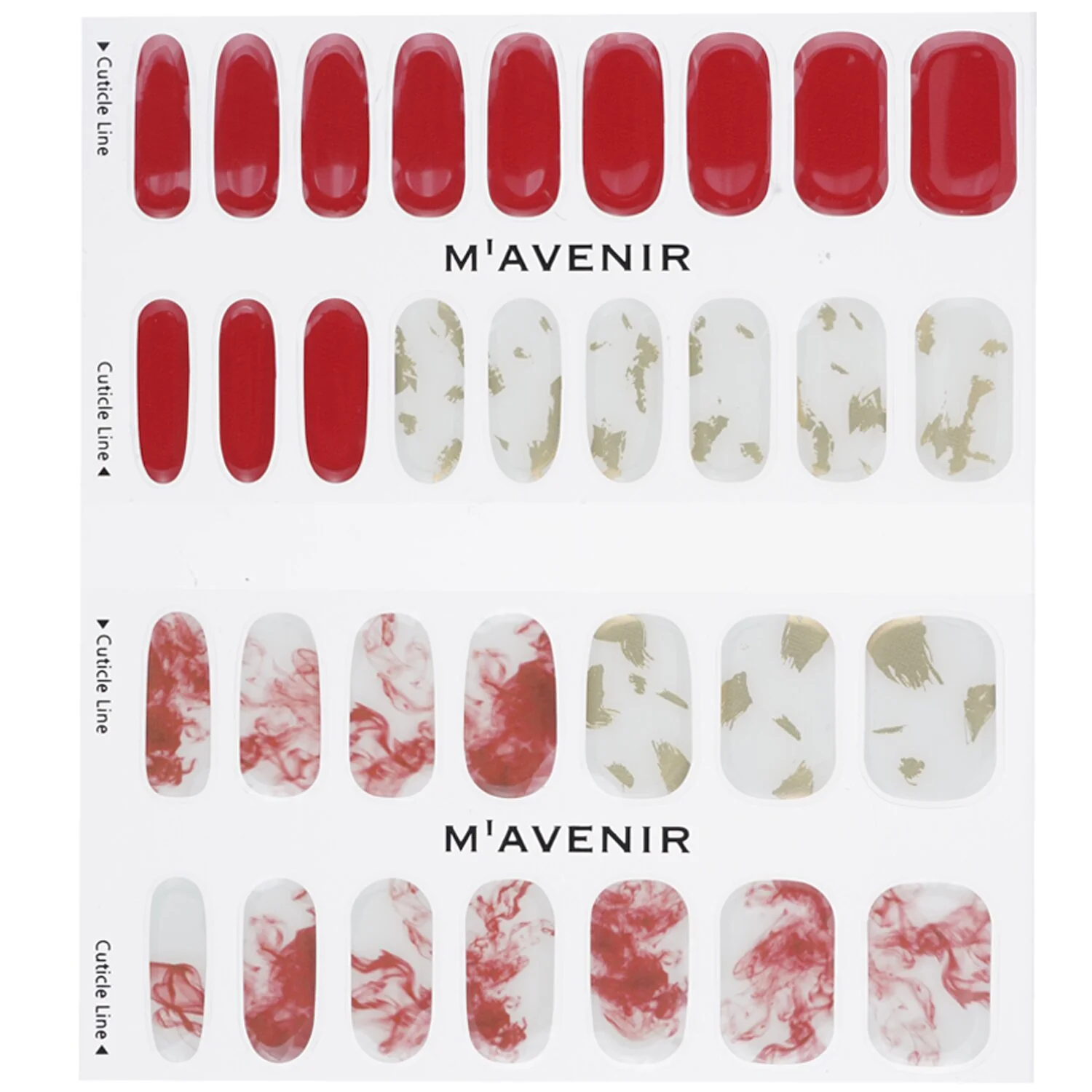 Mavenir Nail Sticker (Red) - # Brillante Cherry Nail  32pcs