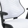 Emma + Oliver High Back Designer White Mesh Executive Ergonomic Office Chair - Adjustable Arms