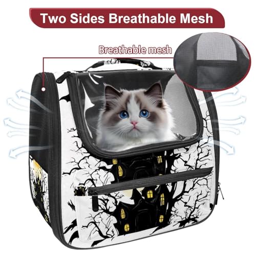Halloween Pet Carrier Airline Approved Soft Sided Portable Cozy Travel Pet Bag, Car Seat Safe Carrier for Cats and Dogs