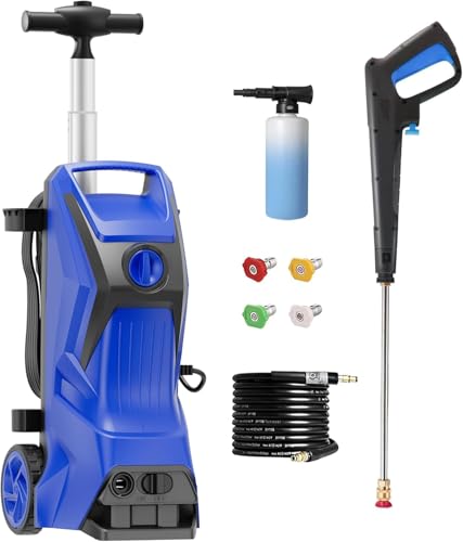 Electric Pressure Washer 4800PSI-Max 3.2GPM Power Washer Wash Machine Electric Powered with Foam Cannon for Car, Floor, Garage,Blue.