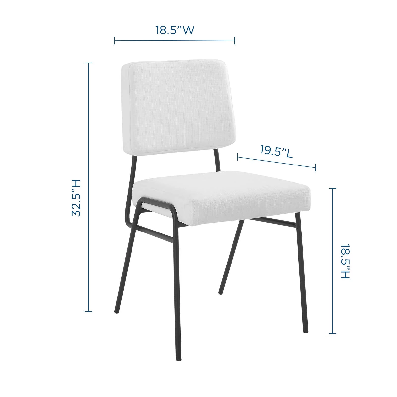 Modway Craft Upholstered Fabric Dining Side Chair in Black White