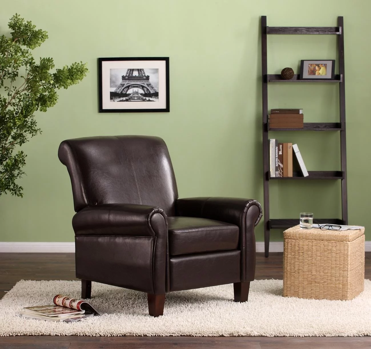 DHP Faux Leather Club Chair, Multiple Colors, (Brown)