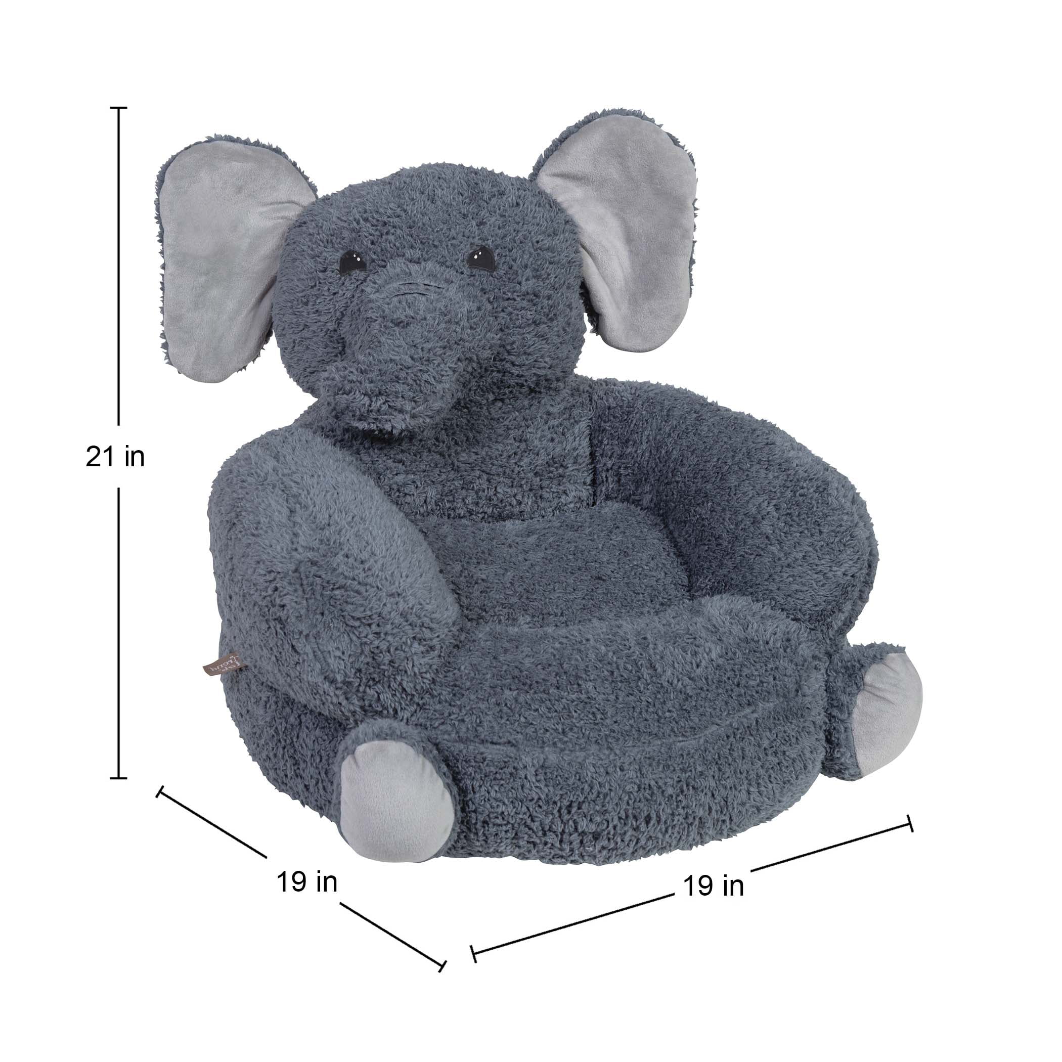 Trend Lab Toddler Plush Gray Elephant Lounge Character Chair