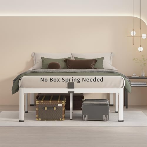 MAF 14 Inch Full Size Metal Platform Bed Frame with Round Corner Legs, 3000 LBS Heavy Duty Steel Slats Support, Noise Free, No Box Spring Needed, Easy Assembly