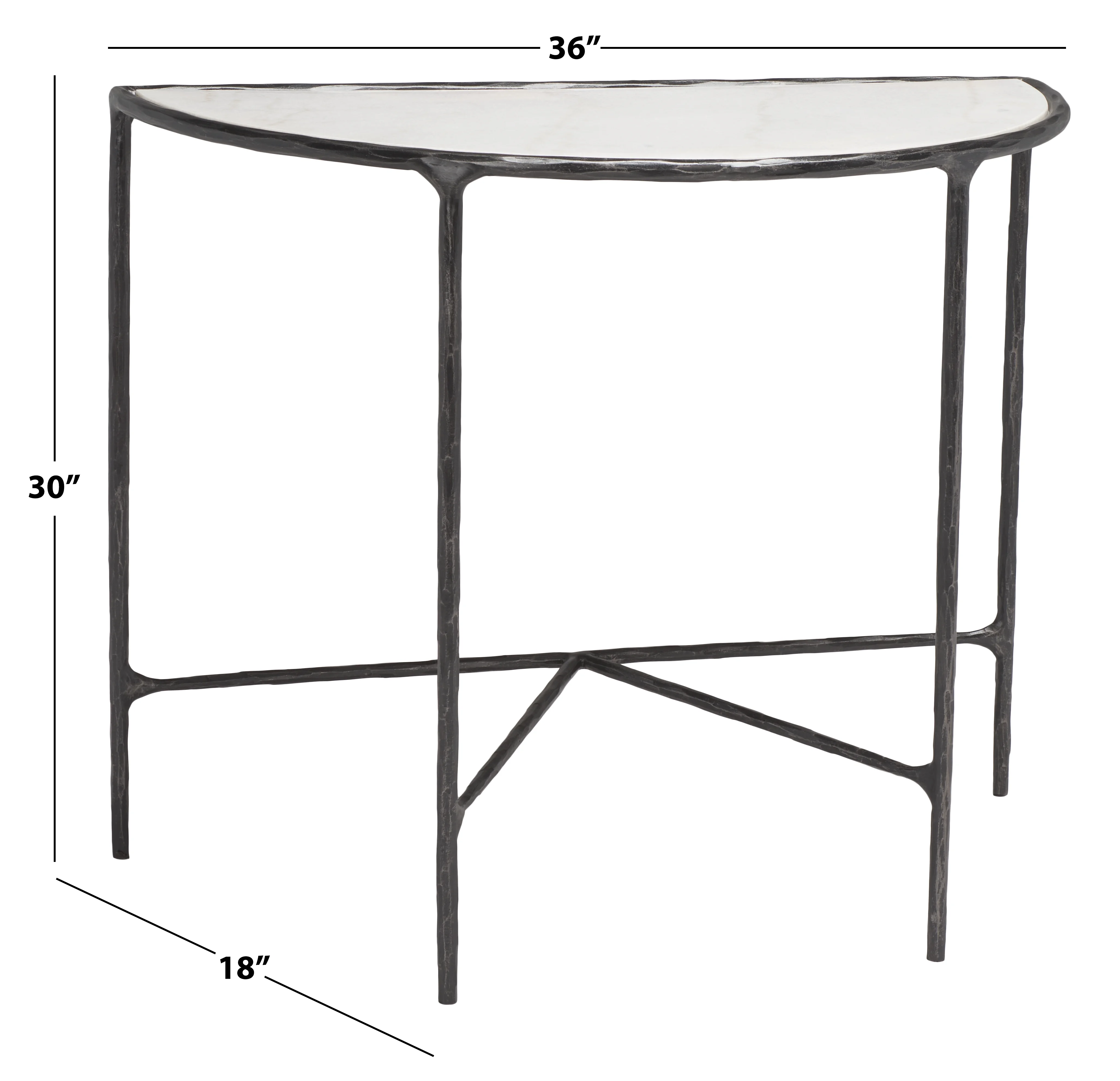 SAFAVIEH Couture Jessa Glam Metal Console Table, Black/White