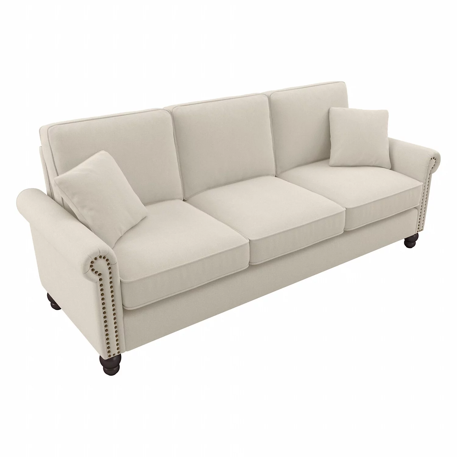 Coventry 85W Sofa in Cream Herringbone Fabric