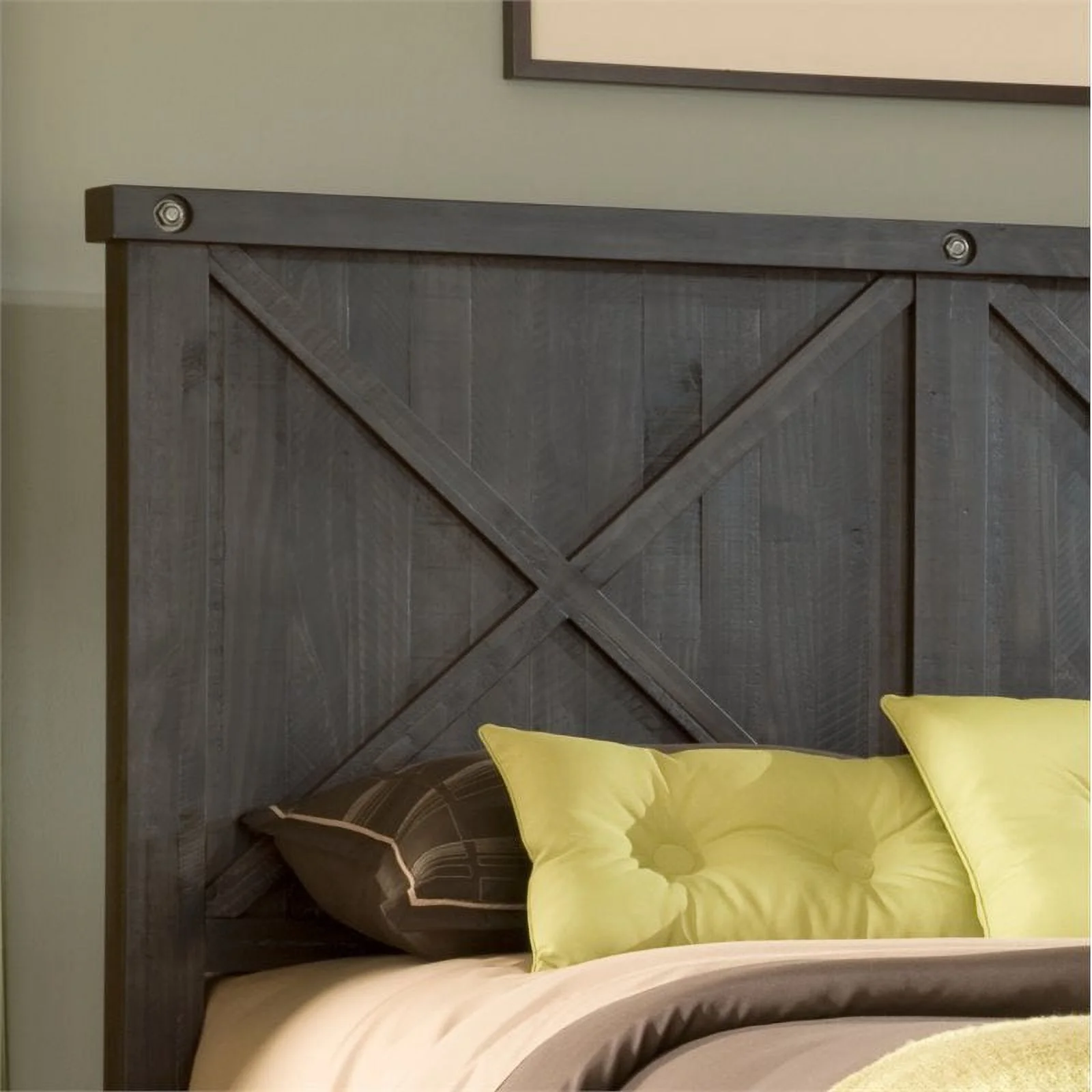 Bowery Hill Modern King Solid Pine Wood Panel Bed in Espresso Finish