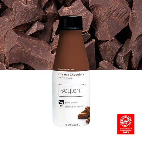 Soylent Complete Meal Replacement Shake, Gingerbread, 16g Complete Protein, Ready-to-Drink Plant Based Protein Drink, 1g Sugar, 11oz (12 Pack)