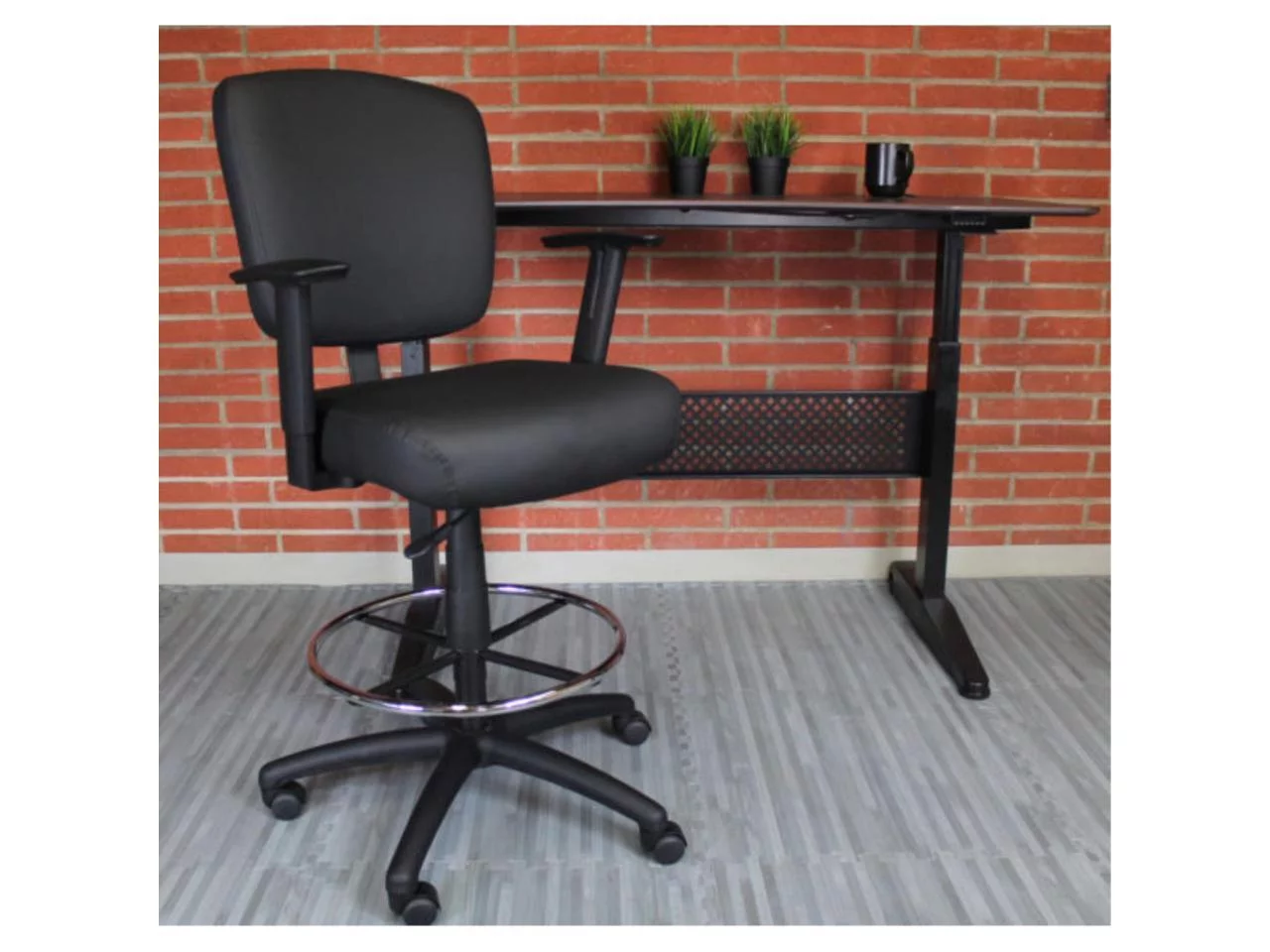 Boss Office Products Transitional Black Oversized Task Chair Stool