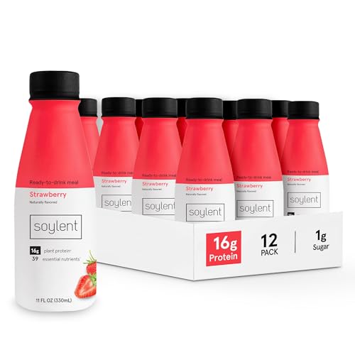 Soylent Complete Meal Replacement Shake, Gingerbread, 16g Complete Protein, Ready-to-Drink Plant Based Protein Drink, 1g Sugar, 11oz (12 Pack)