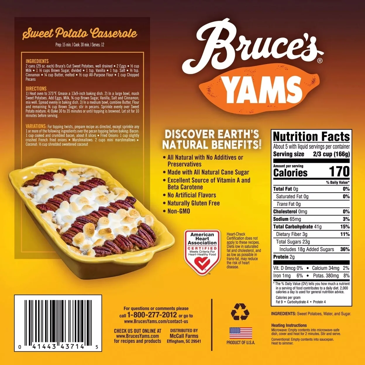 Bruces Cut Yams 29 Ounce (Pack of 4)