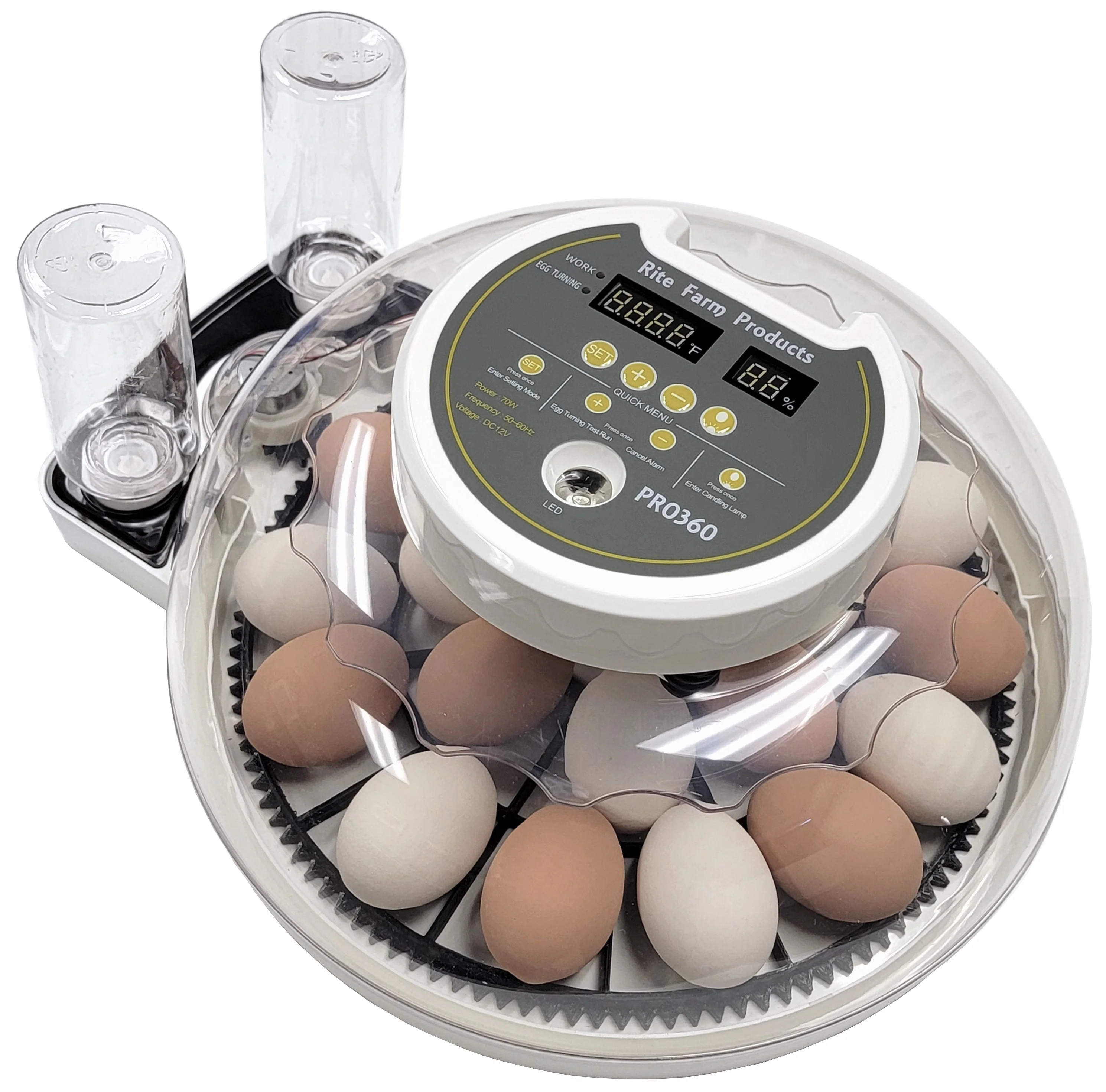 PRO 360 RITE FARM PRODUCTS 21 EGG CHICKEN INCUBATOR & HATCHER & 2 TURNER TRAYS