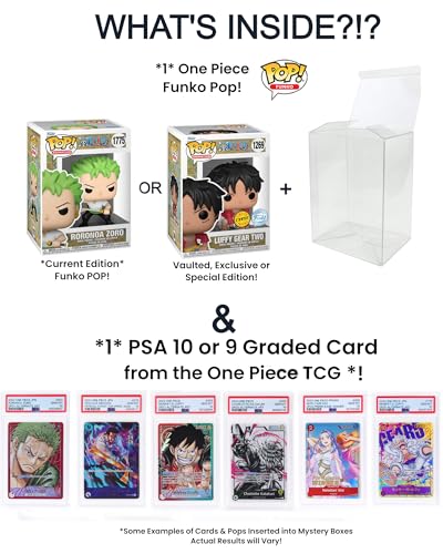 One Piece Collector's Mystery Gift Box: Funko Pop! & PSA Graded Card│ONE PSA Graded One Piece Card & ONE Authentic One Piece Funko Pop │Ideal Gift for Collectors & Fans│by Slabs of Heat