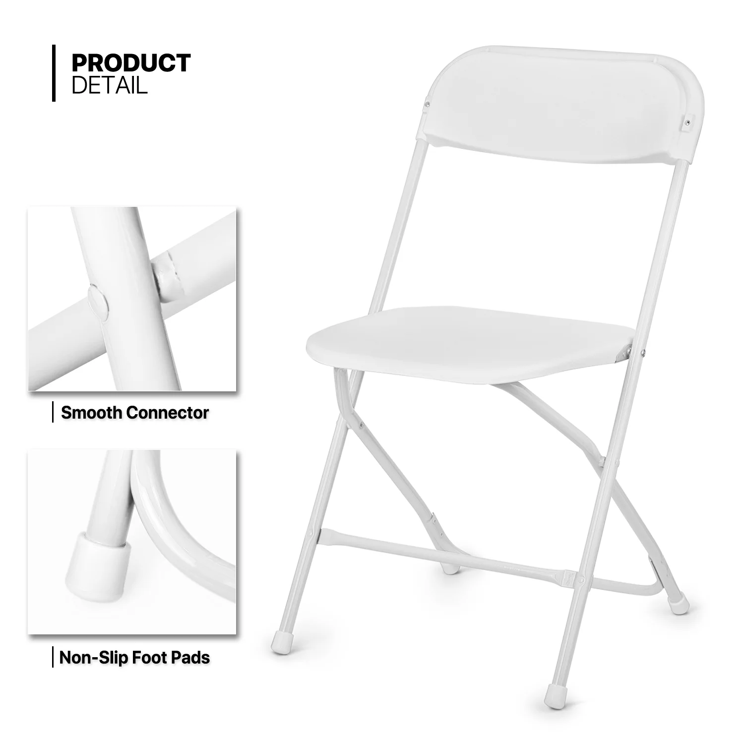 Magshion 11-Piece 6 Ft Folding Dining Table with Chairs Set, Foldable Table Picnic Desk with Handle and 10Pcs Chairs, White