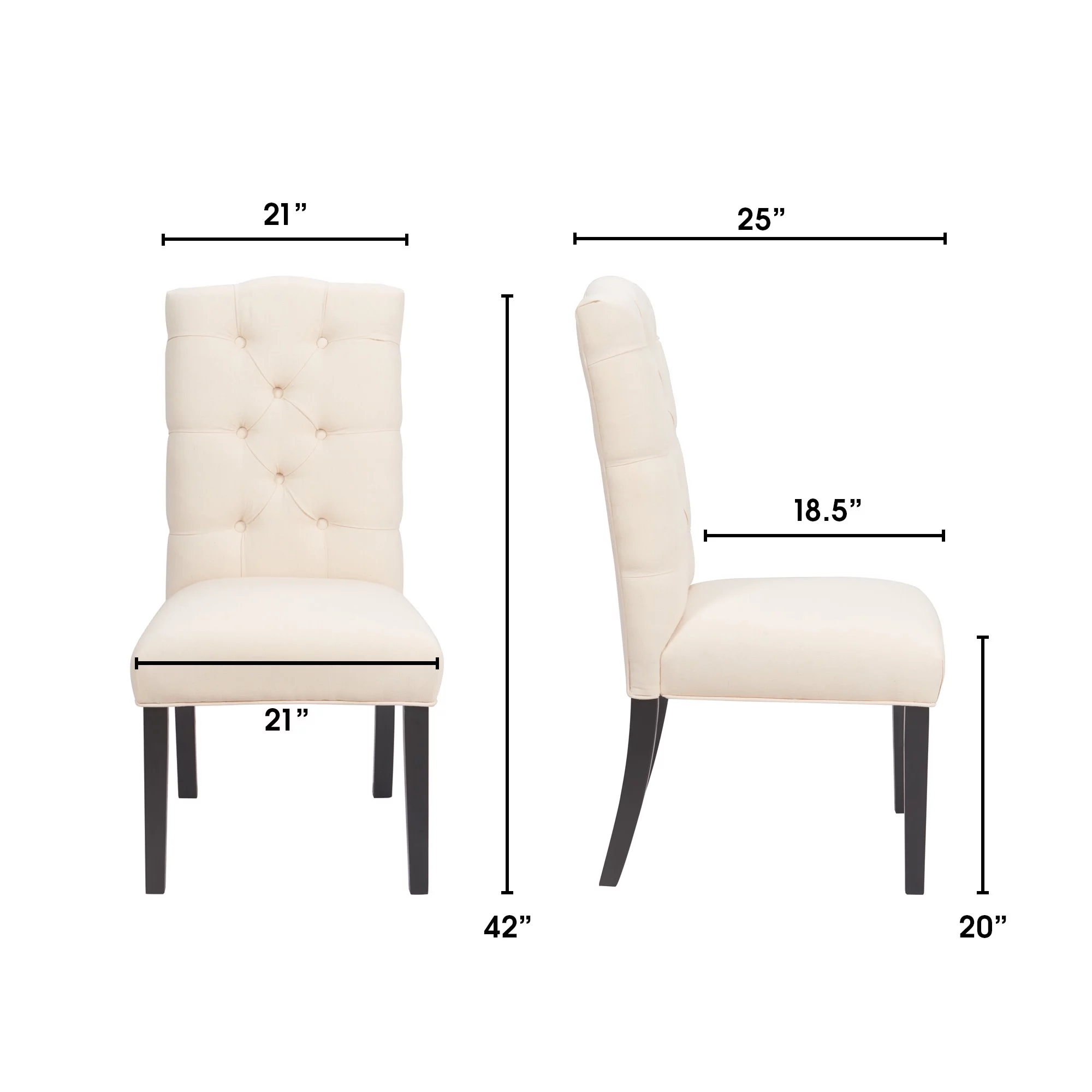 Finch Provence Tufted Dining Chair Set of 2 Beige