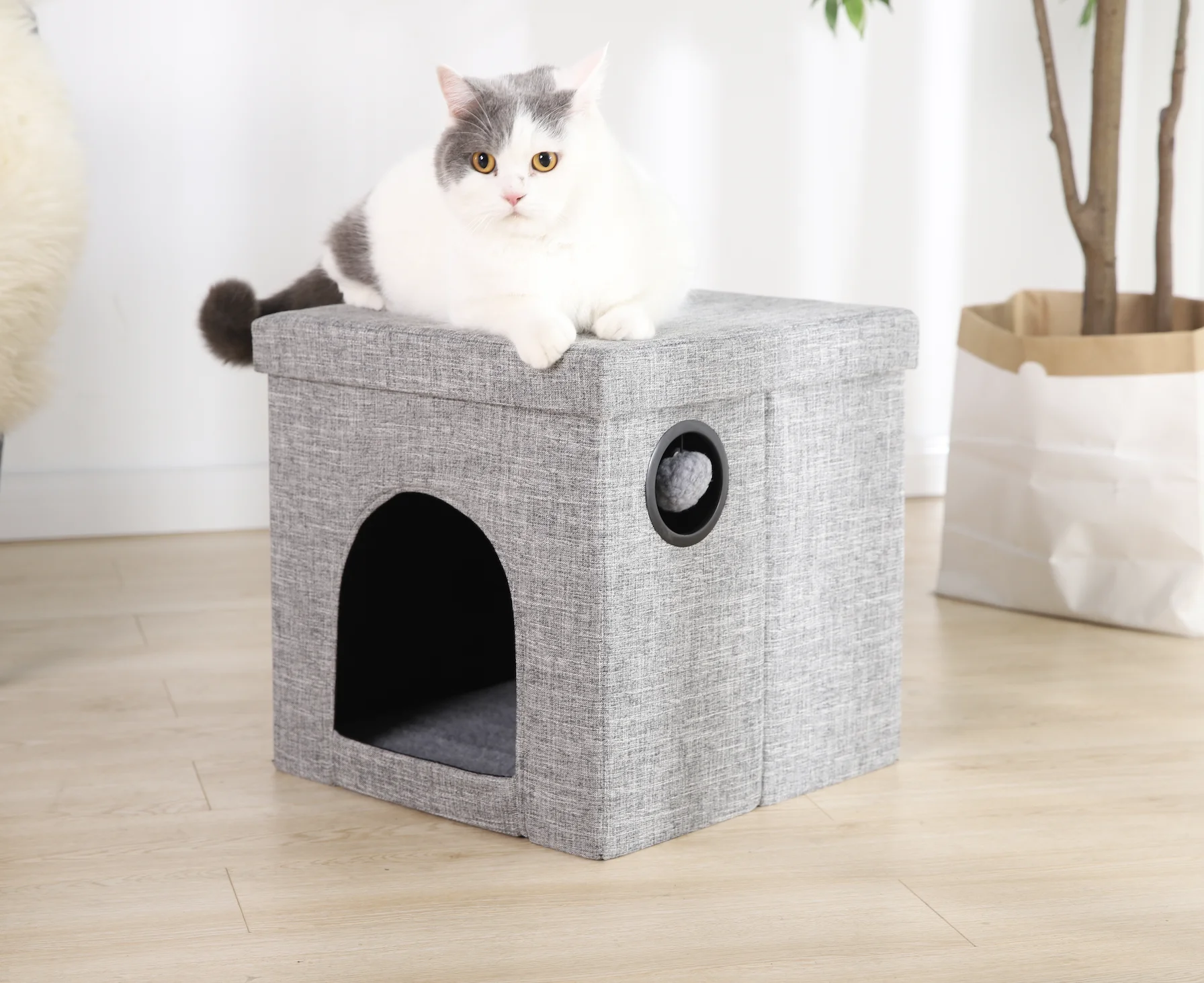 Vibrant Life Small Cat Cube Condo, Gray, 15