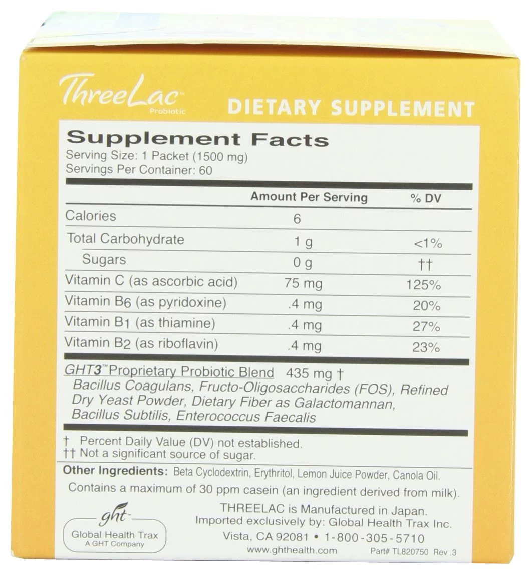 Threelac GHT Threelac Probiotic, 60 ea